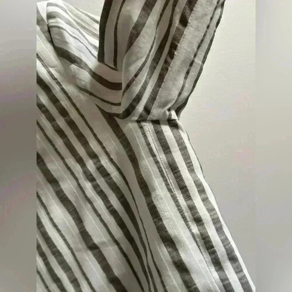 Lavender Brown White & Grey Striped Linen Lightweight Blazer Coastal Cozy - Picture 5 of 12